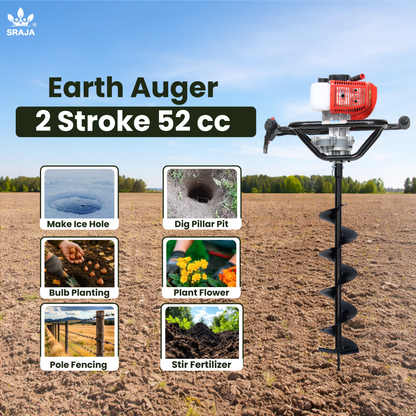 Sraja Earth Auger 52cc 2 Stroke Hole Digger