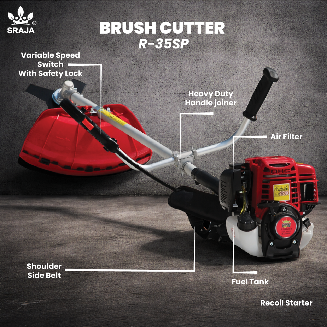 Sraja 35cc Side Pack Brush Cutter 2-Stroke