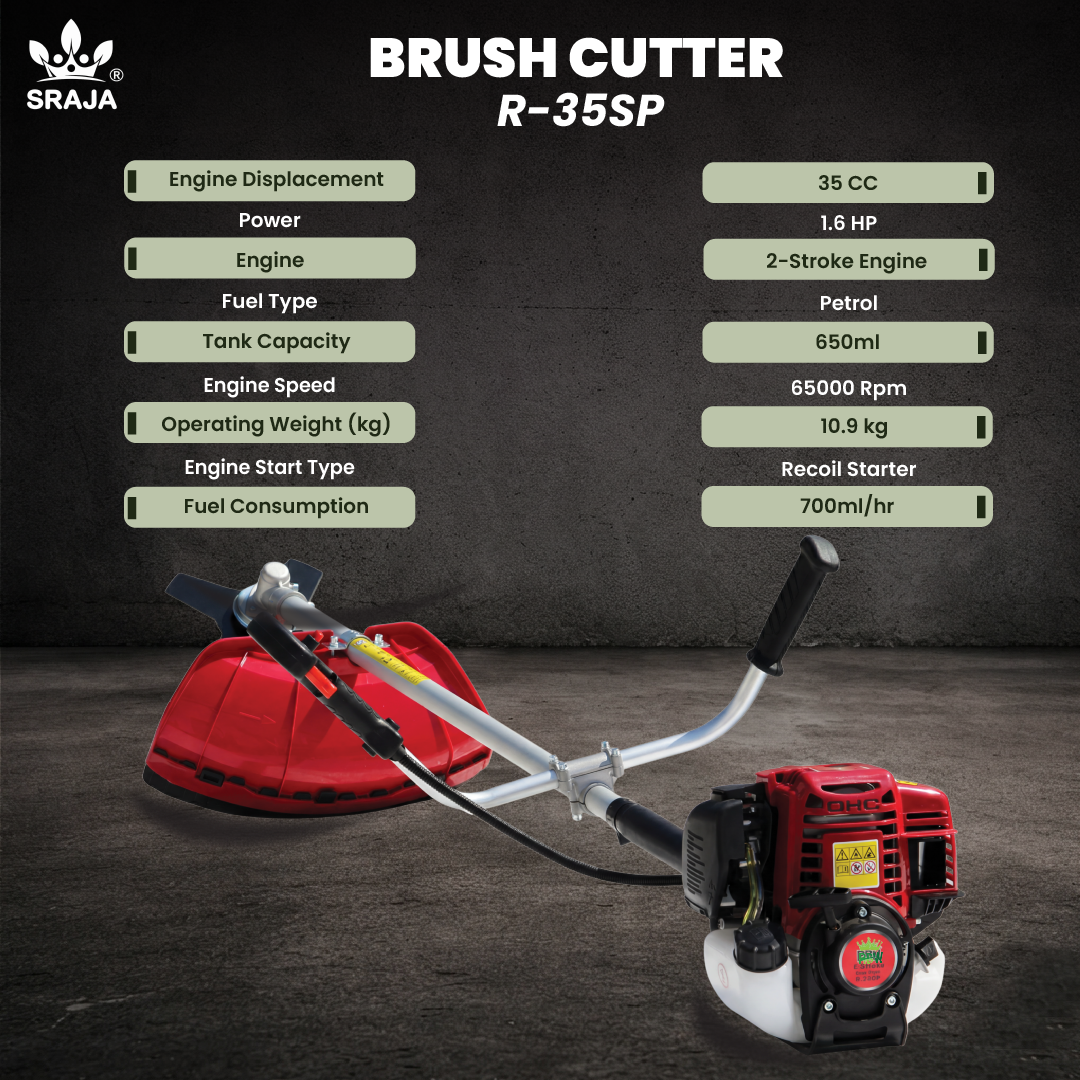 Sraja 35cc Side Pack Brush Cutter 2-Stroke