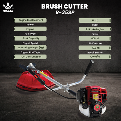Sraja 35cc Side Pack Brush Cutter 2-Stroke