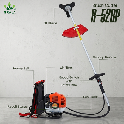 Sraja 52cc back Pack Brush Cutter 4-Stroke