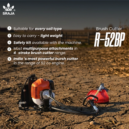 Sraja 52cc back Pack Brush Cutter 4-Stroke