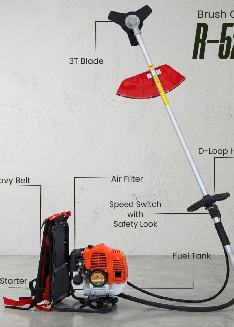 Sraja 52cc Back Pack Brush Cutter 2-Stroke